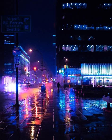 ITAP of a rainy night in Vancouver by boomerbardia . . . . #photos #amazingworld #world # ...