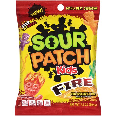 Sour Patch Kids Fire Fruit Variety Mix Soft & Chewy Candies, 7.2 Oz ...