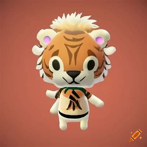 University mascot: cute up lion inspired by animal crossing on Craiyon