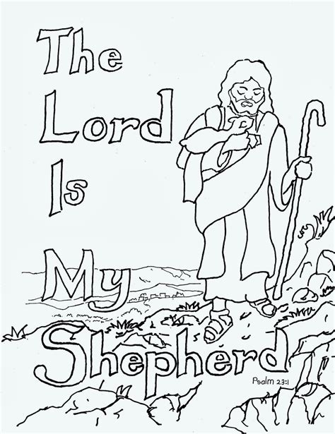 Coloring Pages for Kids by Mr. Adron: The Lord Is My Shepherd Free Kids Coloring Page