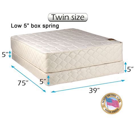 Dream Solutions USA Grandeur Deluxe Twin Mattress and Low 5" Height Box ...