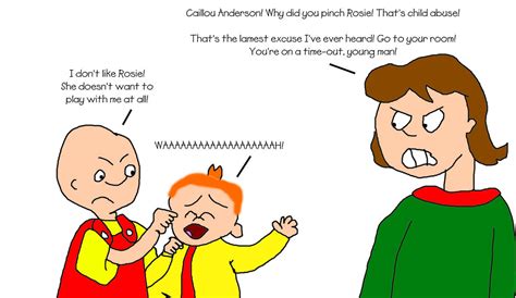 Caillou Anderson Pinched Rosie Anderson by MJEGameandComicFan89 on DeviantArt