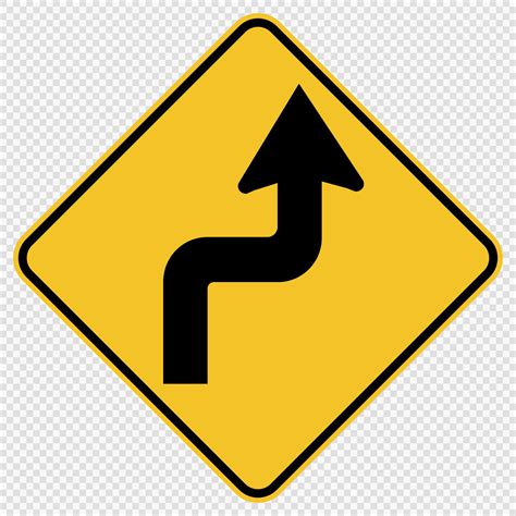 Curves ahead Right Traffic Road Sign on transparent background 2315057 Vector Art at Vecteezy