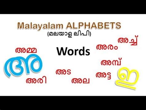 Alphabet Malayalam Letters : Malayalam Alphabet Pronunciation And Language Hindi Language ...