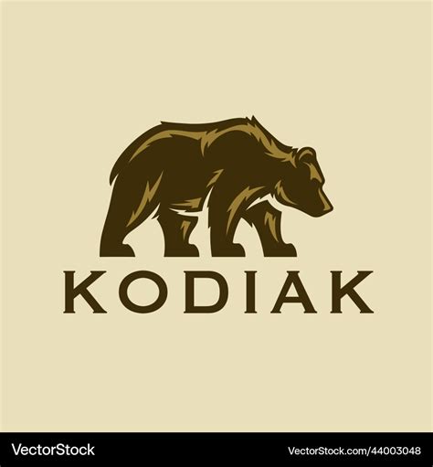 Kodiak brown bear logo icon Royalty Free Vector Image