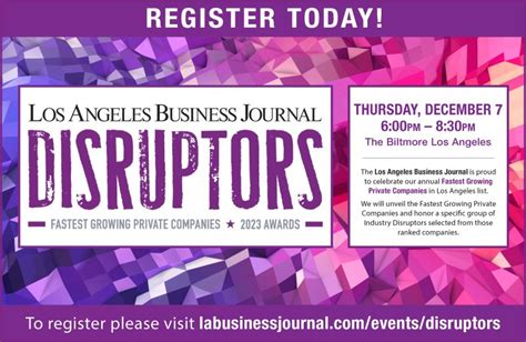 Los Angeles Business Journal on LinkedIn: Disruptors Awards - Los ...