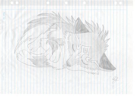 Wolf pup sleeping by Umineko93 on DeviantArt