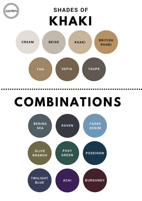 #shadesofkhaki #khaki #colorcombination #combination #colortheory #tan #khaki #b… | Color combos ...