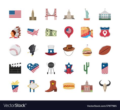 American culture set Royalty Free Vector Image