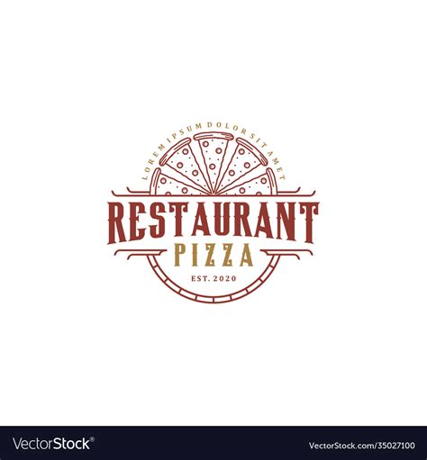 Restaurant pizza logo design vintage Royalty Free Vector