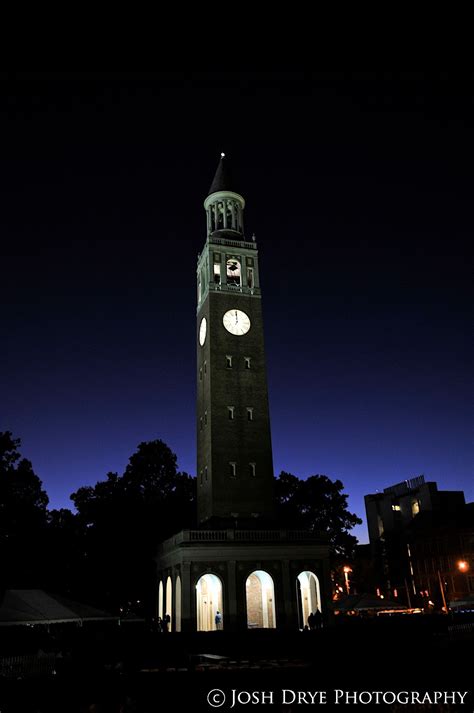 UNC Chapel Hill Bell Tower at night. Chapel Hill, NC | Unc chapel hill ...