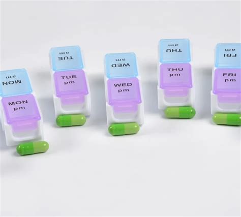 7 Days Pill Holder Organizer Tablet Box Weekly Medication Case Daily Am ...