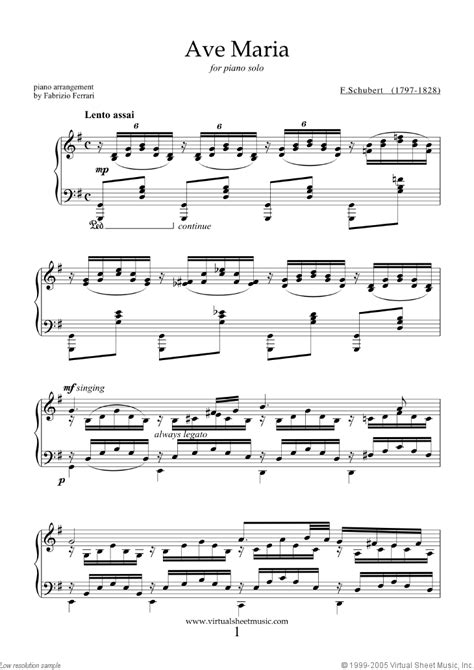 Schubert - Ave Maria sheet music for piano solo | Piano Sheet Music | Pinterest | Sheet music ...