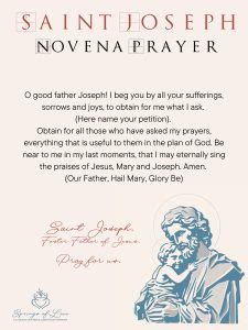 Novena Prayer to Saint Joseph - Springs of Love