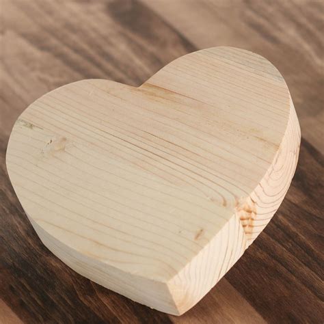 6-3/4" Chunky Unfinished Wood Heart - Wooden Hearts and Stars - Wood Crafts - Craft Supplies ...