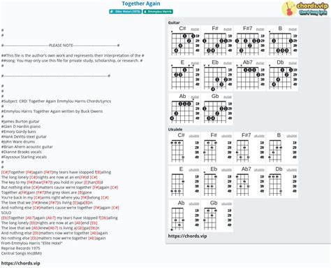 Chord: Together Again - tab, song lyric, sheet, guitar, ukulele ...