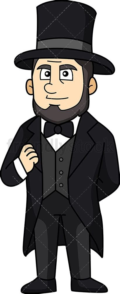 Abraham Lincoln Cartoon Clipart Vector - FriendlyStock