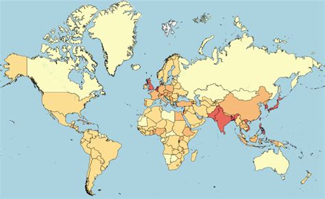 Density of population - World in maps