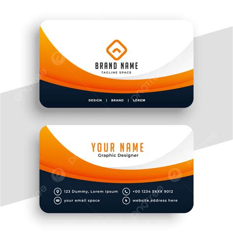 Professional Orange Business Calling Card Design Template Download on ...