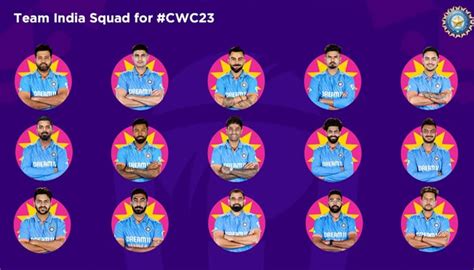 ICC World Cup 2023: BCCI names 15-player India squad