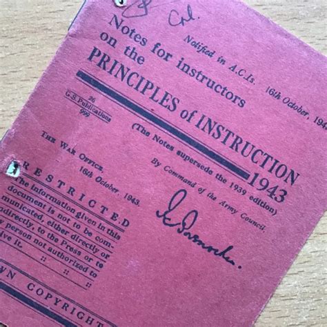 ORIGINAL WWII BRITISH ARMY PAMPHLET: Notes on the PRINCIPLES OF INSTRUCTION 1943 EUR 9,26 ...