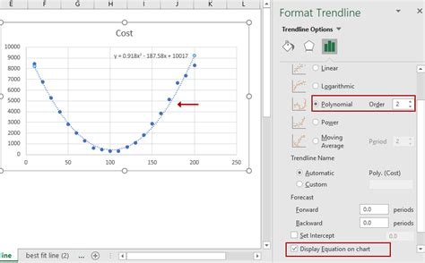 How to add best fit line/curve and formula in Excel?