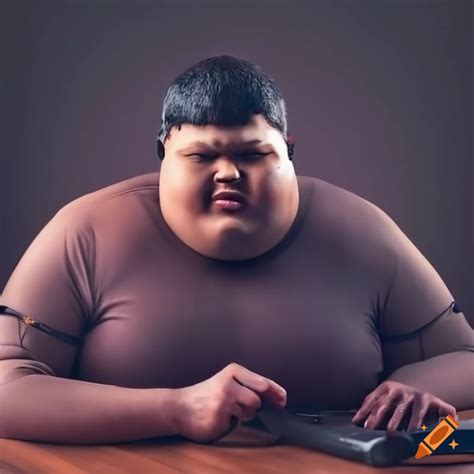 Photograph of a gamer man at a desk on Craiyon