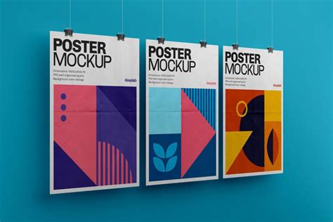 Free Hanging Vertical Poster Mockup | Mockuptree