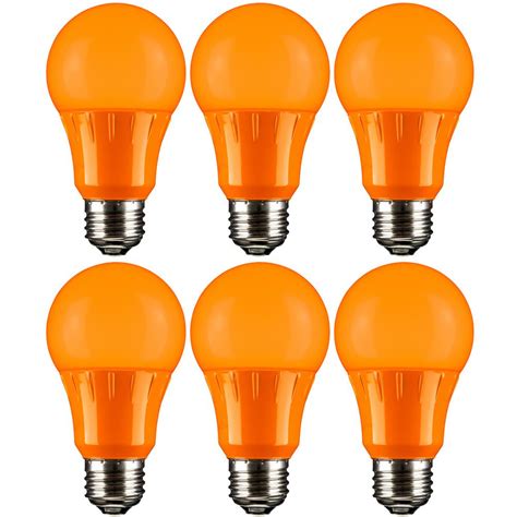 Sunlite 22-Watt Equivalent A19 LED Orange Light Bulbs Medium E26 Base ...