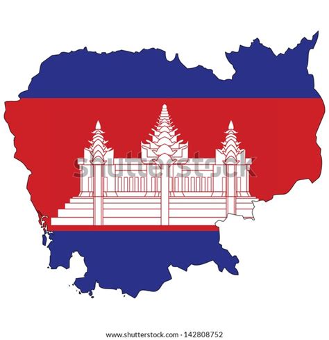 Cambodia Map Flag Inside Stock Illustration 142808752 | Shutterstock