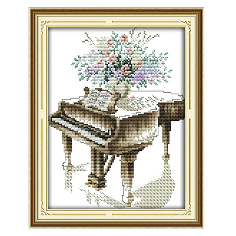 Joy Sunday cross stitch kits set diy Grand piano DMC14CT11CT cotton fabric livingroom hotel ...