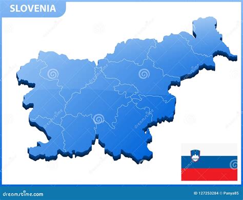 Highly Detailed Three Dimensional Map of Slovenia with Regions Border Stock Vector ...