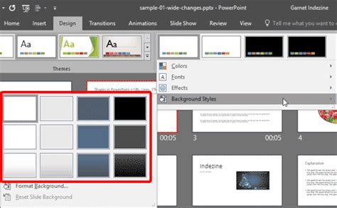 Slide Background Styles in PowerPoint 2016 for Windows