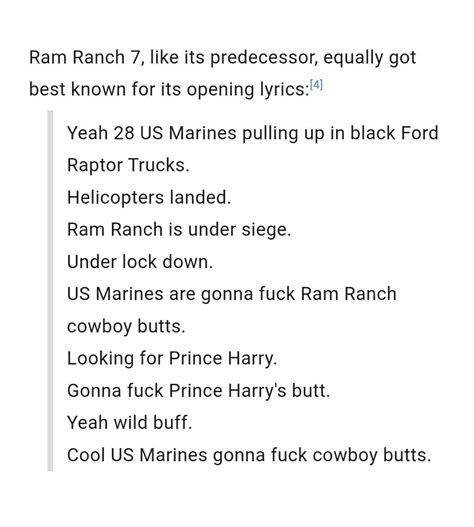 Ram Ranch 7's lyrics, in case you were wondering. : r/gamegrumps