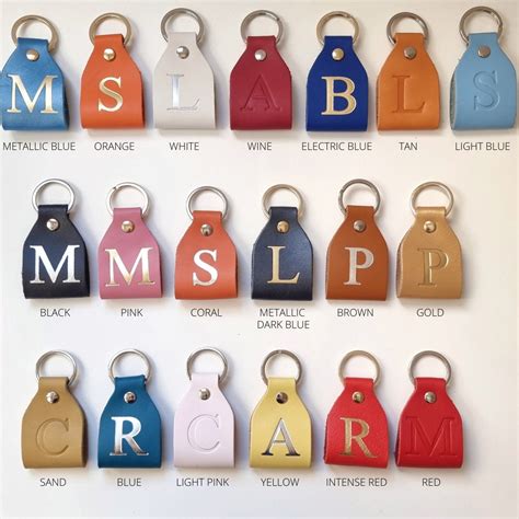 Monogram Keychain Personalized Leather Keyring Initial - Etsy