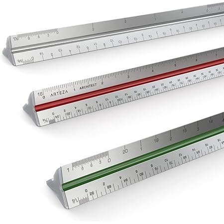 Amazon.com : Triangular Scale Ruler 30cm Black Aluminum Alloy Metric Ruler 1:20 1:25 1:50 1:75 1 ...