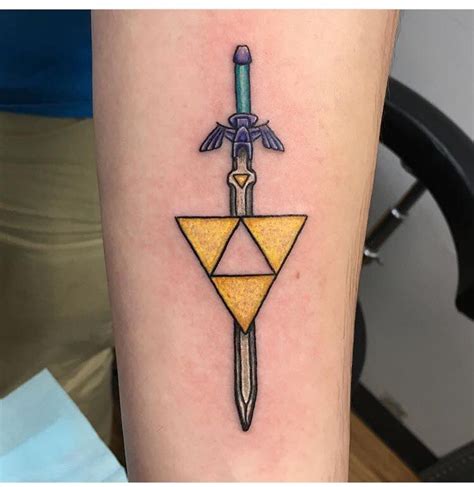 My master sword/triforce tattoo i got yesterday! : zelda | Triforce ...