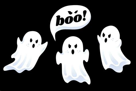 Set of Halloween Ghost Sticker 28014751 Vector Art at Vecteezy