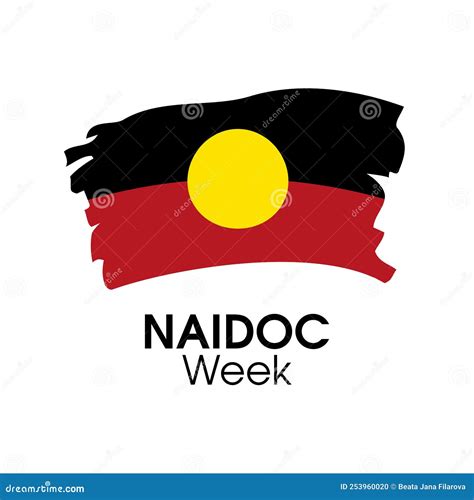 NAIDOC Week Poster with Australian Aboriginal Flag Vector Editorial ...