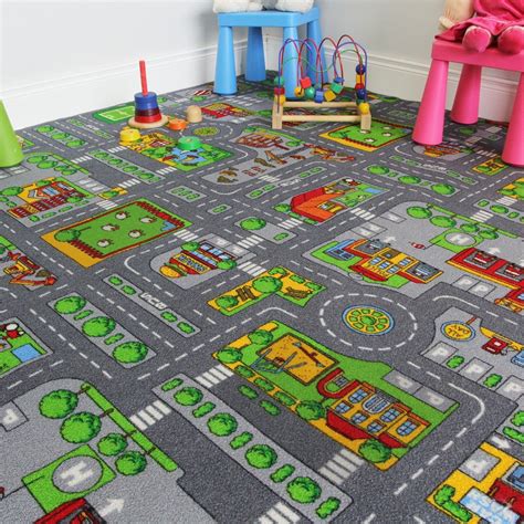 200x200 Square Street Kids Village Town Rug City Car Roads Fun Play Mats Rugs UK | eBay