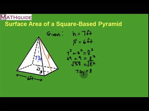 Surface Area Of A Square Pyramid Formula