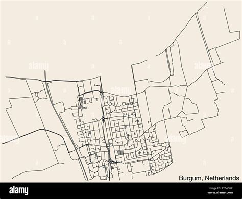 Street roads map of BURGUM, NETHERLANDS Stock Vector Image & Art - Alamy