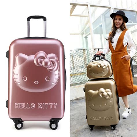 13/18/20/24inch Kids Hello Kitty Luggage Sets,Trolley bag Spinner ...