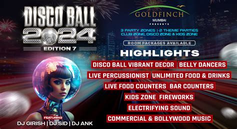 NYE 2024 - Disco Ball 7th Edition at Goldfinch Hotel Andheri | NY 2024