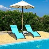 Outsunny Adjustable Wicker Sun Lounger Outdoor Recliner Chair w ...