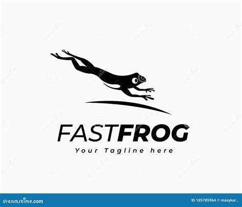 Black Fast Frog Jump Art Logo Design Inspiration Stock Vector ...