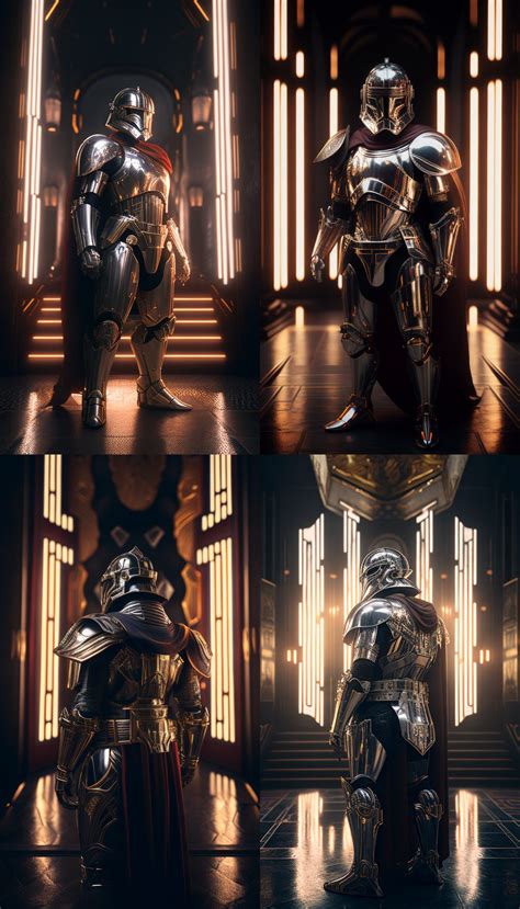 Captain Phasma standing inside various Environments