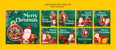 Premium PSD | Merry christmas instagram posts