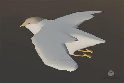 Low Poly Bird Animal Free 3d Model - .Blend, .C4d, .Dae, .Fbx, .Obj - Open3dModel