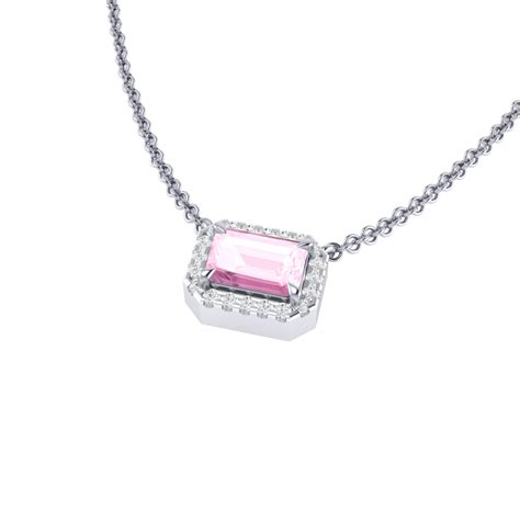 Halo Pink Sapphire Necklace | Pink sapphire necklaces, Pink sapphire, 18k white gold chain